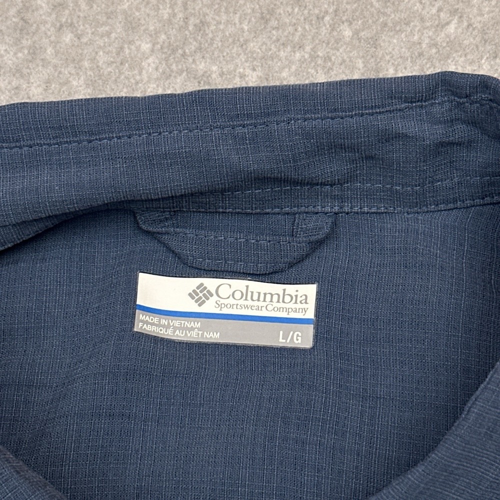 Columbia Camp Shirt Mens Large Blue Button Front Modal Short Sleeve Resort Beach - Picture 3 of 8